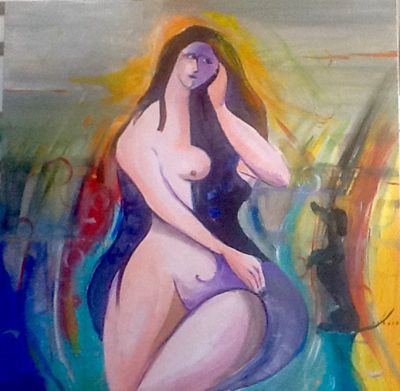 38 Stylized Seated Nude